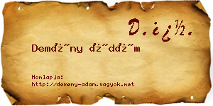 Demény Ádám névjegykártya